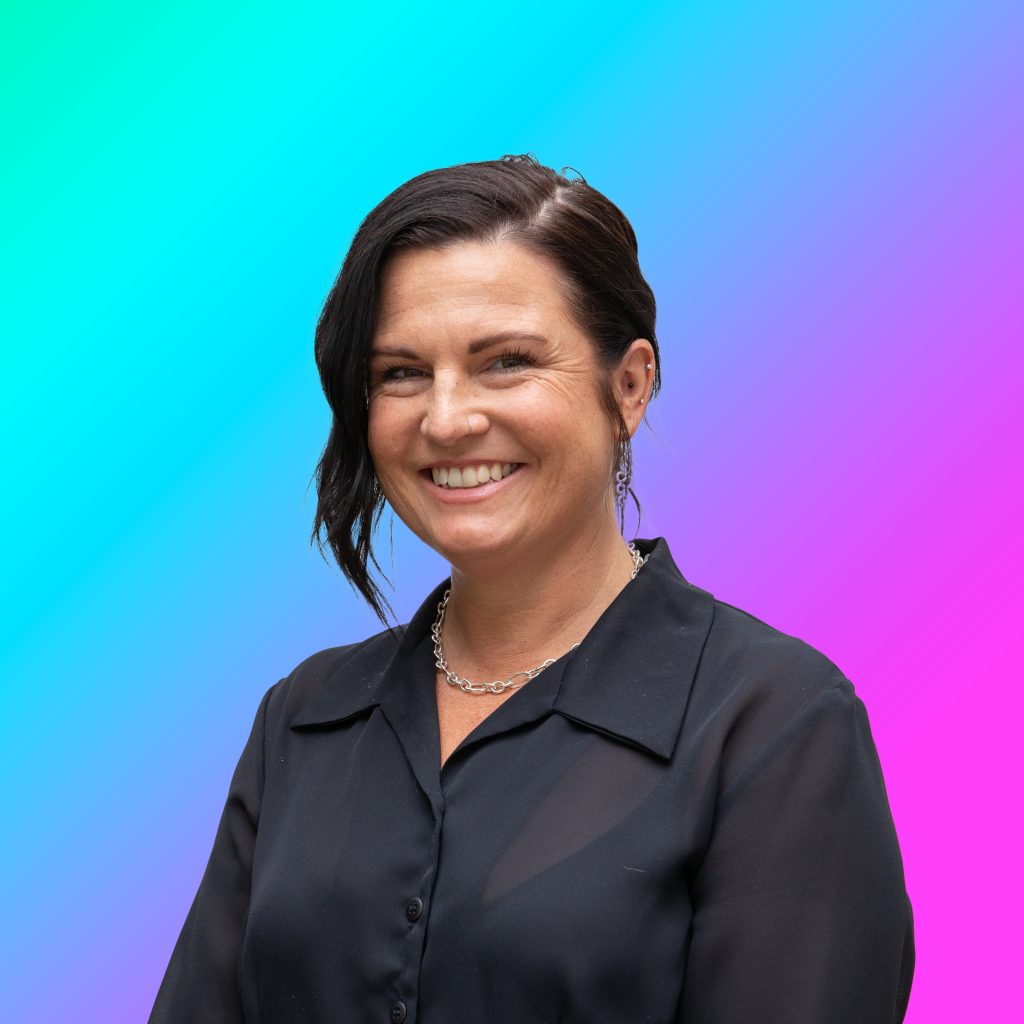 a woman smiling at camera